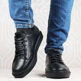Basket de luxe en Cuir Noir